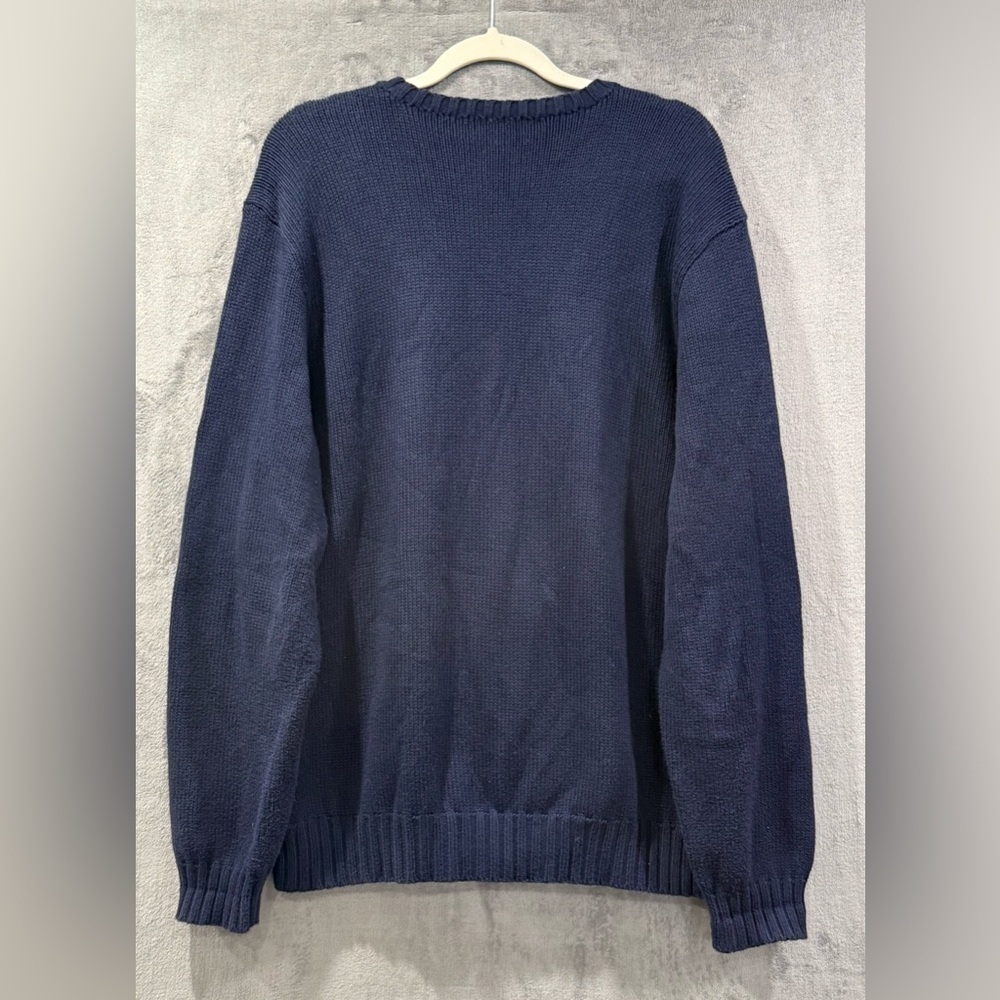 Vtg Polo Ralph Lauren Sweater Blue Classic Fit Pony Grandpa Old Money Men Sz XL - Picture 7 of 8